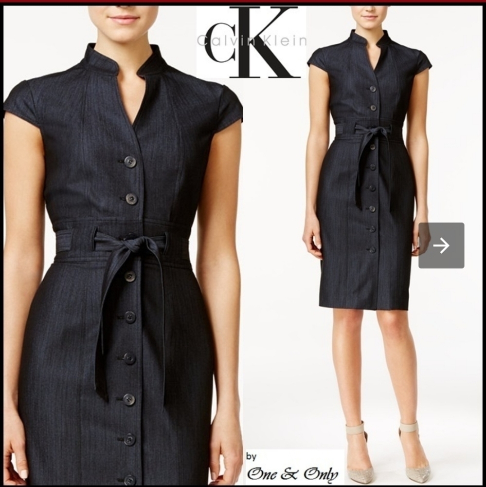 Tight Denim Plain Medium Puff Sleeves Party Dress